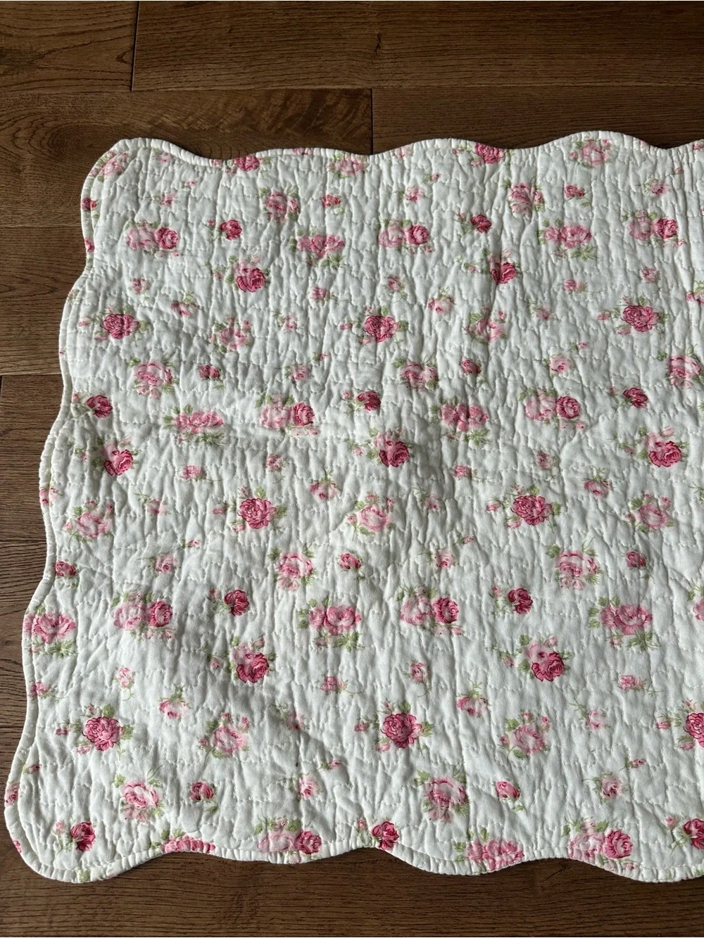 Shabby Chic Floral King Quilt 100% Cotton 1 Pillow Sham